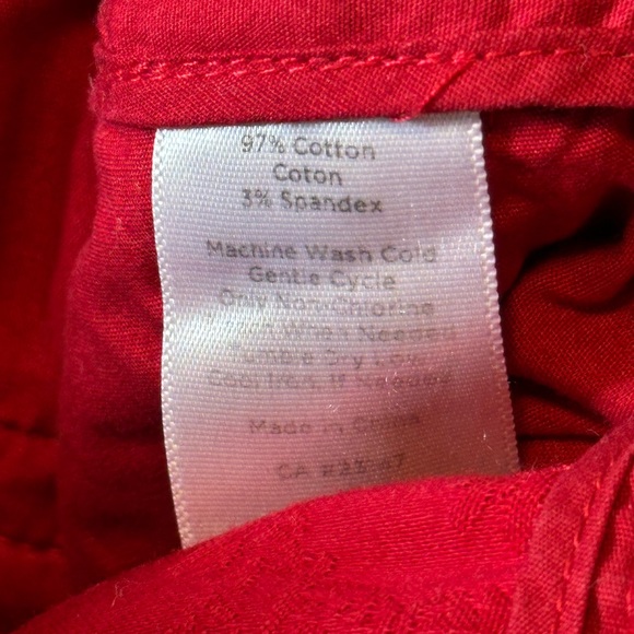 Talbots, petite sz, Red jacquard pants - Picture 5 of 7